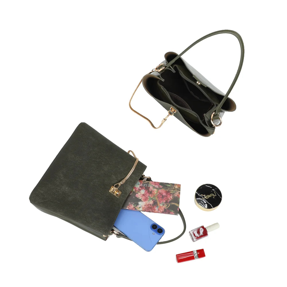 Intérieur du Noctis vert foncé : compartiment central zippé pour ranger les essentiels – réf. G-7504-2