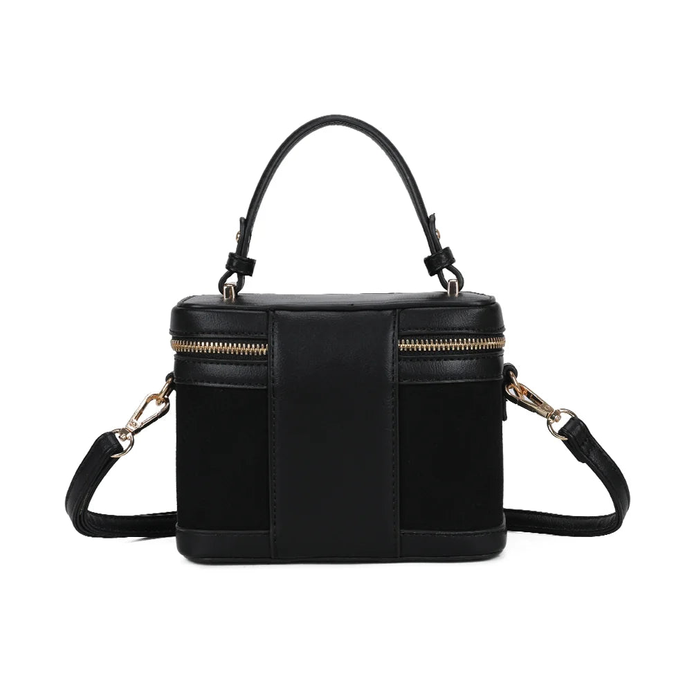 Le Nohé noir vu de dos : silhouette vanity structurée et poignée courte nouée – réf. A-9187