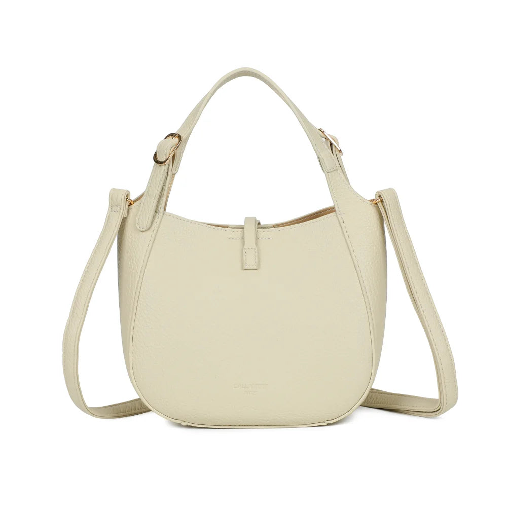 Dos du Le Nolan beige, surface grainée épurée et poignée réglable par boucles dorées – réf. KJ-62098