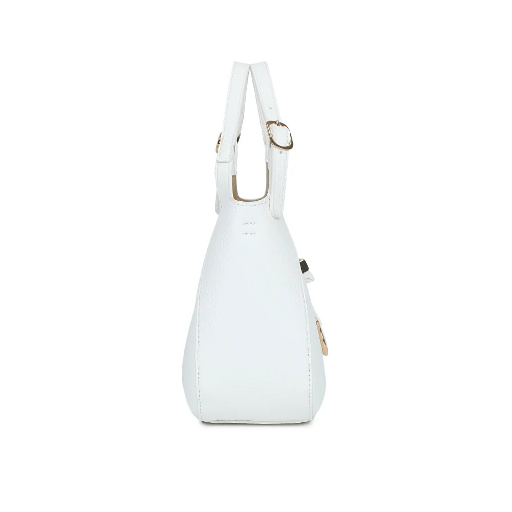 Profil du Le Nolan blanc : forme arrondie compacte de 10 cm de profondeur – réf. KJ-62098