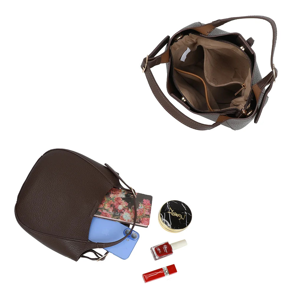 Intérieur du Le Nolan café : compartiment principal zippé pour téléphone et petits essentiels – réf. KJ-62098