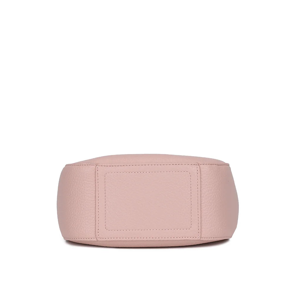 Dessous du Le Nolan rose, base arrondie en simili cuir grainé aux coutures nettes – réf. KJ-62098