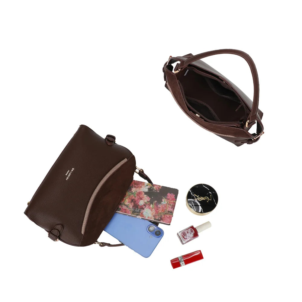 Intérieur du Le Odrane café : compartiment zippé pour téléphone, portefeuille et petite trousse – réf. R-2085