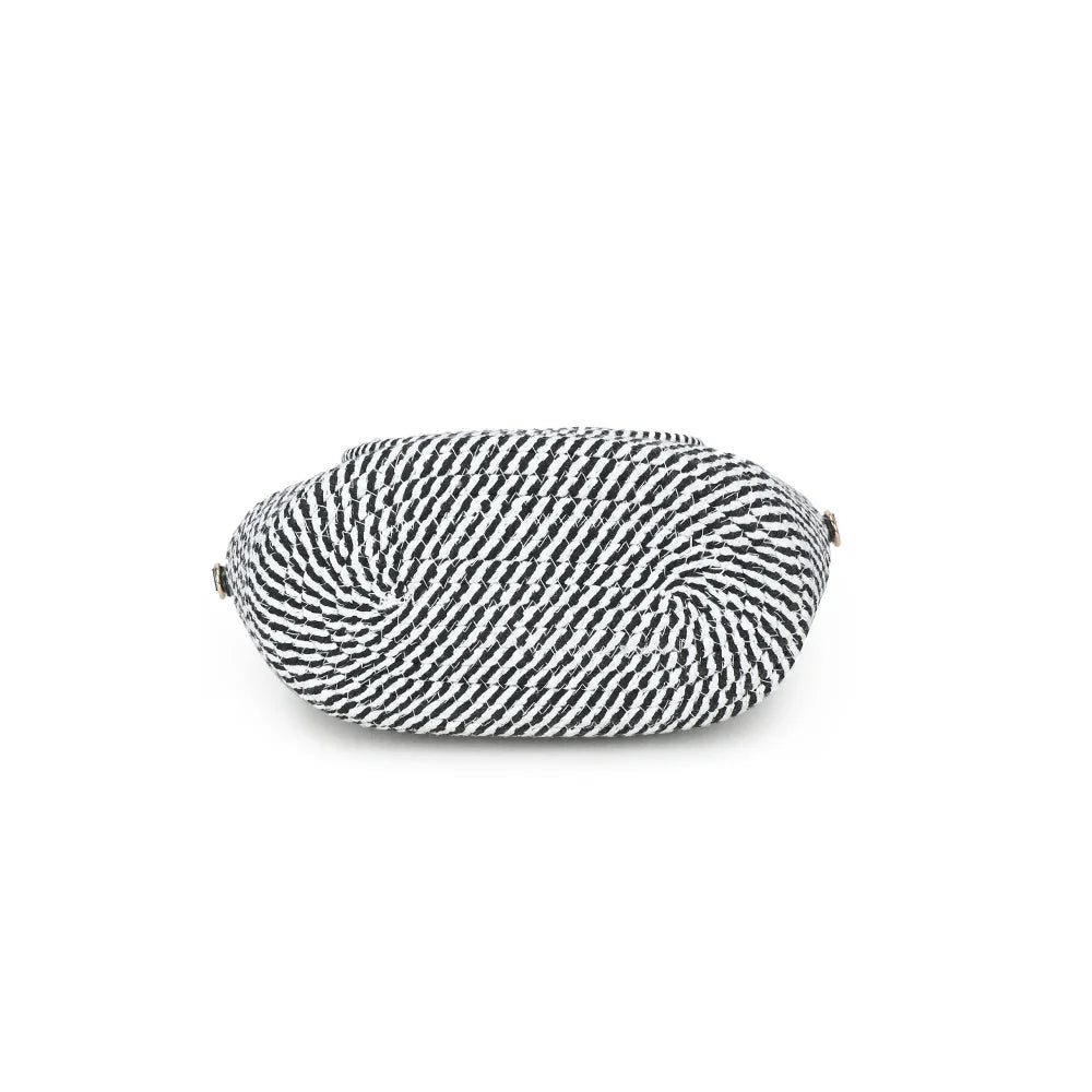 Dessous du Le Ondina noir/blanc : fond ovale en corde tressée enroulée, à la finition soignée – réf. A-9167