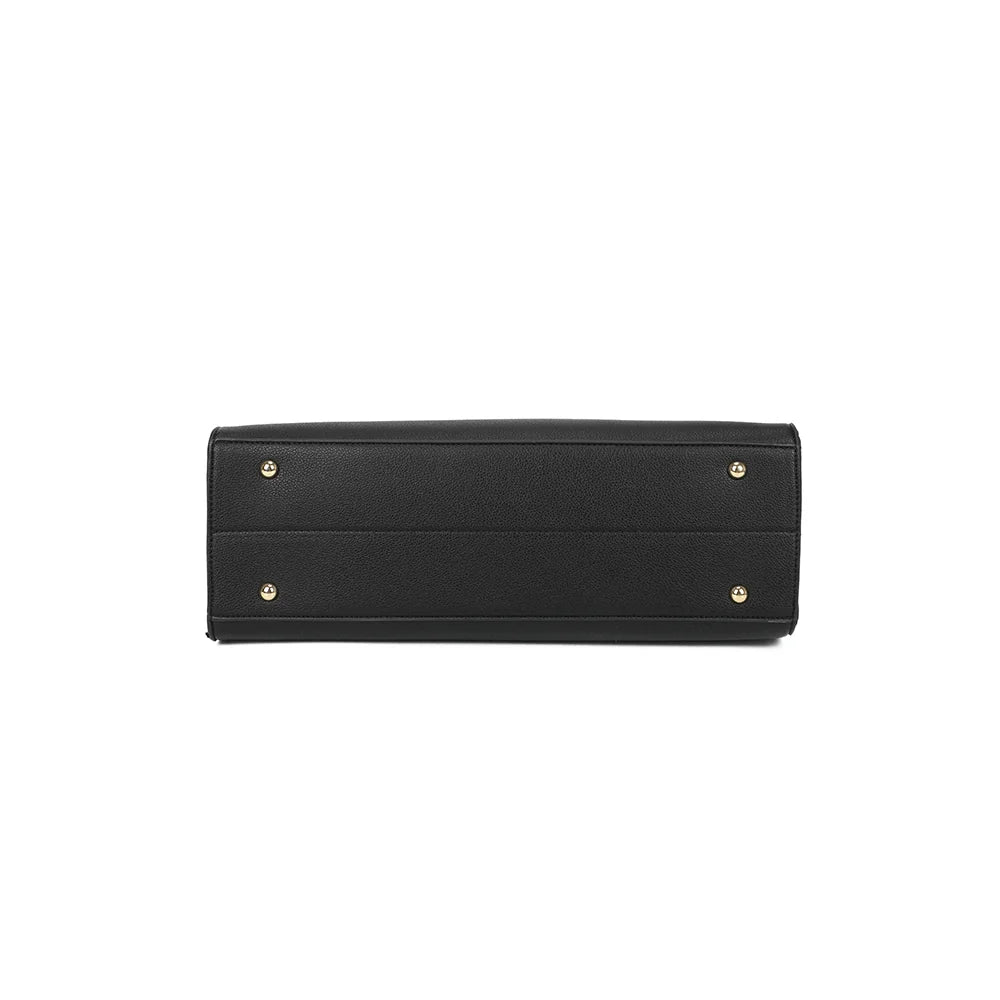 Dessous du cabas Le Orsay noir : une base rectangulaire de 38 × 13 cm pour un format généreux – réf. R-2081