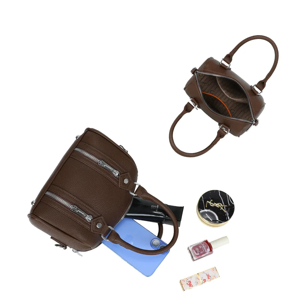 Le Orsini café ouvert : compartiment principal zippé pour téléphone, clés et petits essentiels – réf. KJ-62061