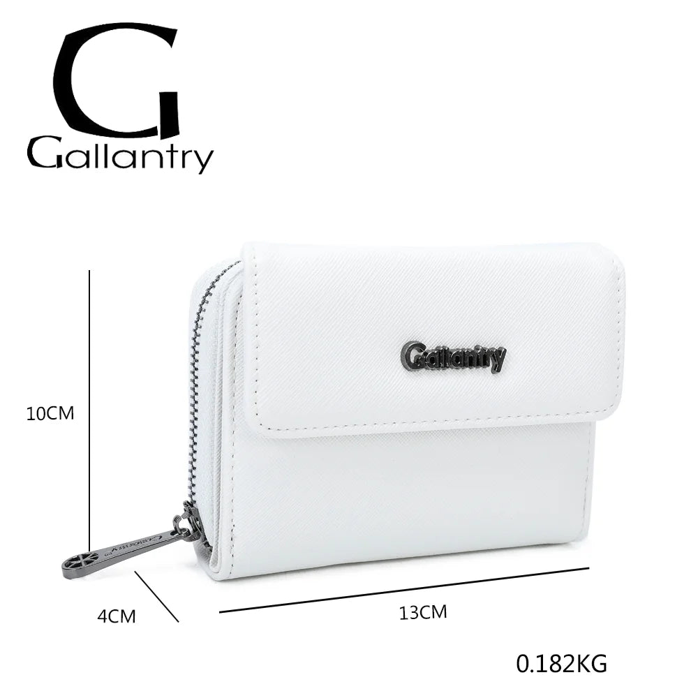 Dimensions du portefeuille Le petit Complice blanc : 13 × 4 × 10 cm, environ 0,18 kg – réf. L-29-1