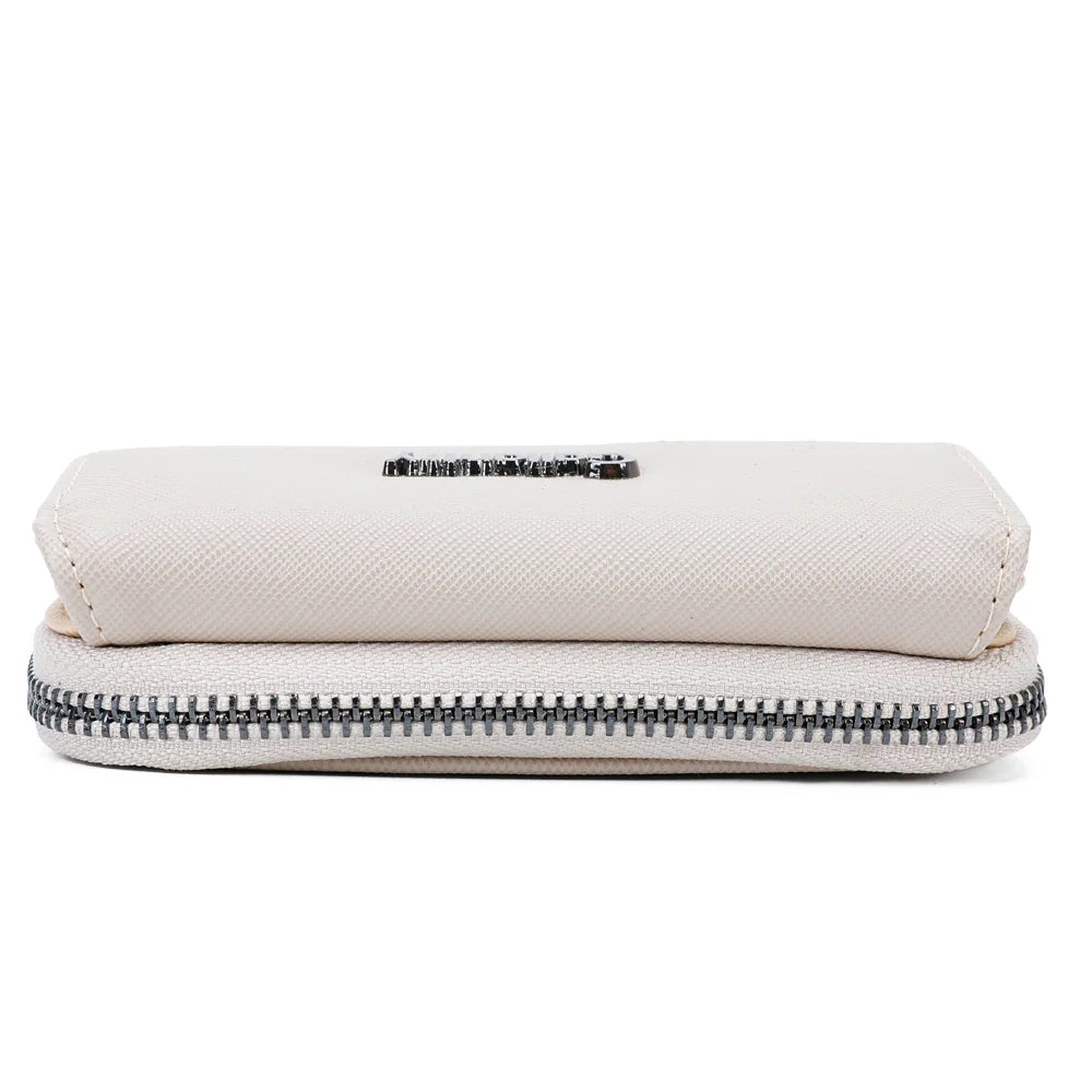 Dessous du portefeuille Le petit Complice champagne, finitions nettes et fermeture zippée – réf. L-29-1