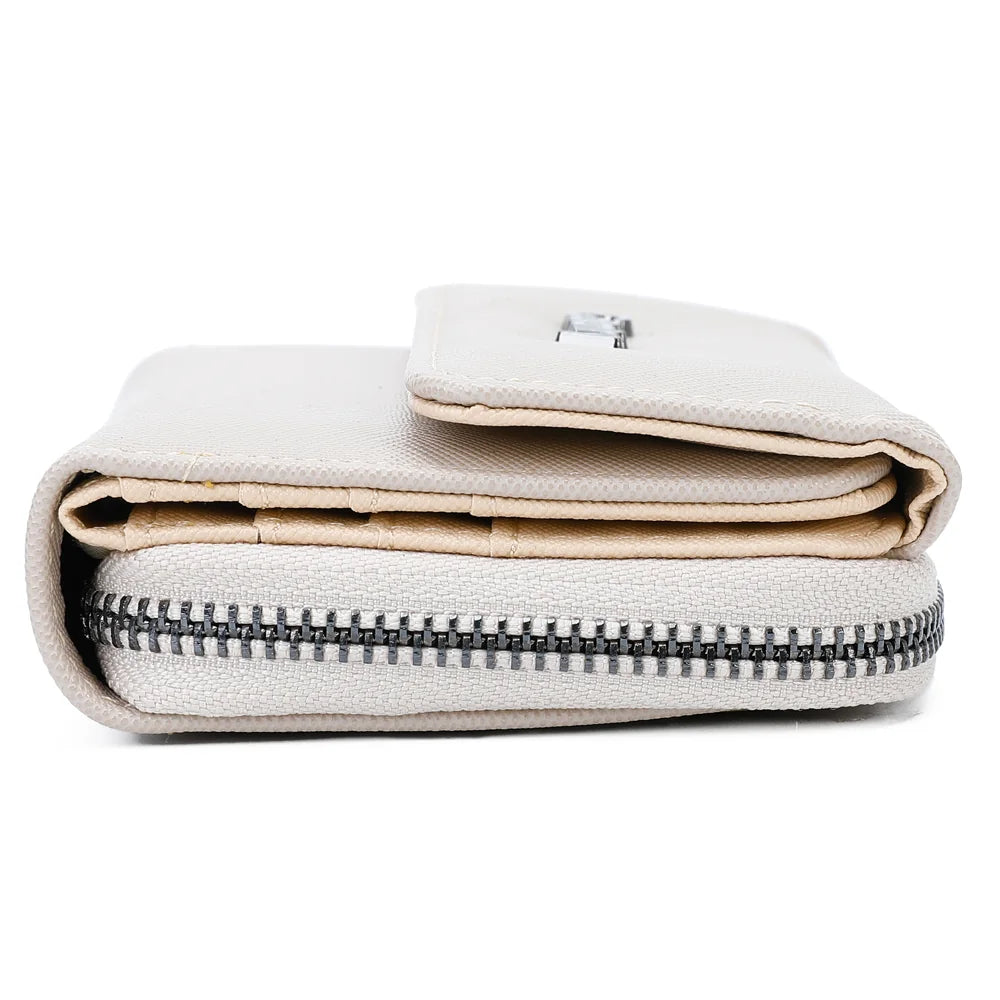 Le petit Complice portefeuille femme compact zippé champagne, détail – Gallantry Paris – réf. L-29-1