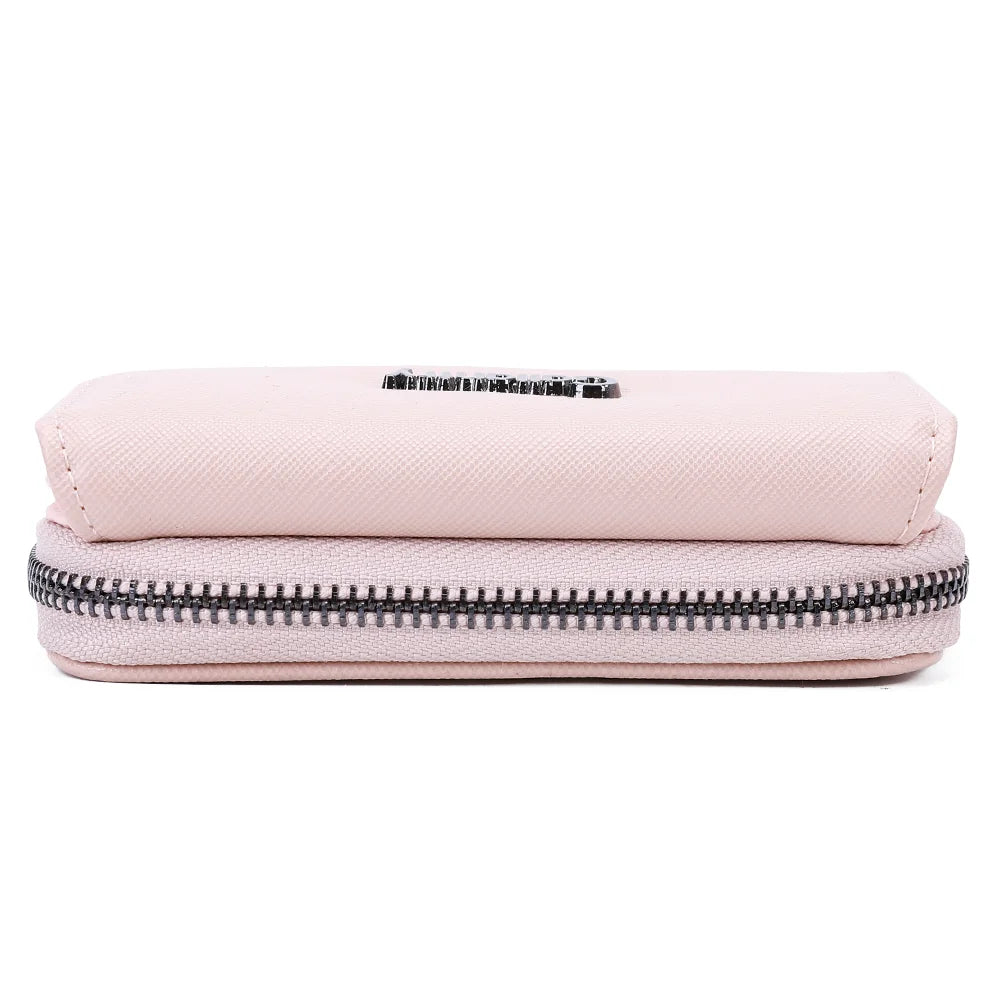 Dessous du portefeuille Le petit Complice rose, finitions nettes et fermeture zippée – réf. L-29-1