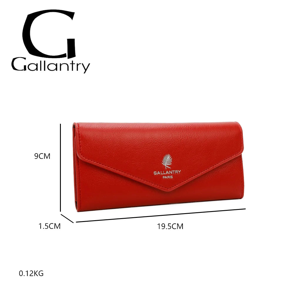 Dimensions du portefeuille Le Petit Fidèle rouge : 19,5 × 1,5 × 9 cm, pour environ 0,15 kg – réf. YM-72012