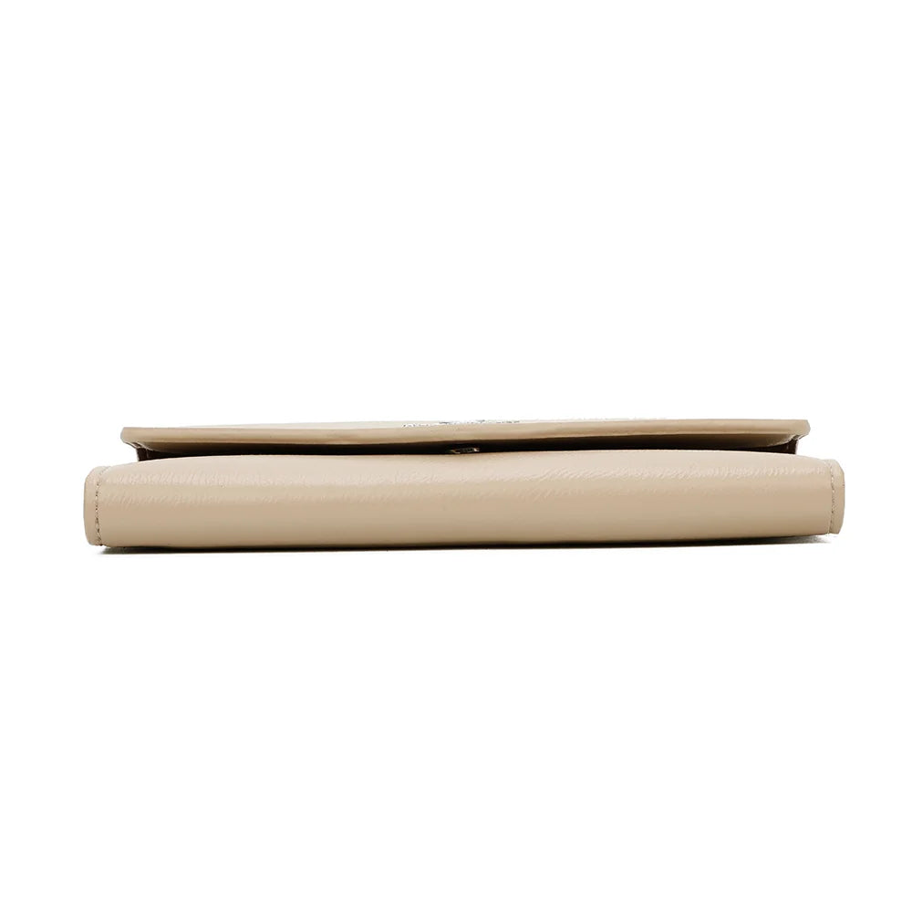 Dessous du portefeuille Le Petit Fidèle taupe, simili cuir grainé et finitions soignées – réf. YM-72012