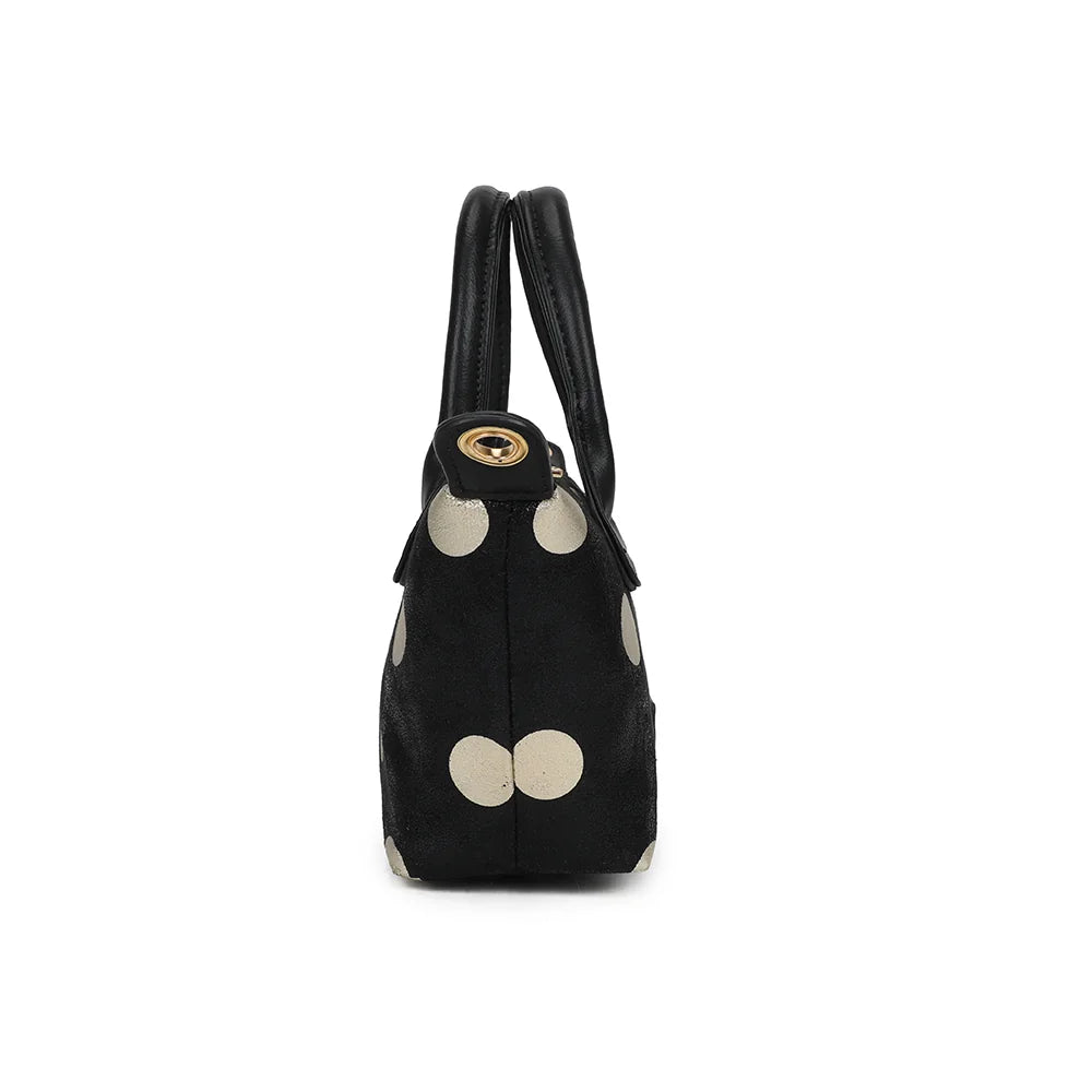 Profil du Le Polka noir : format compact de 8.5 cm de profondeur et attaches dorées – réf. Z-05-10