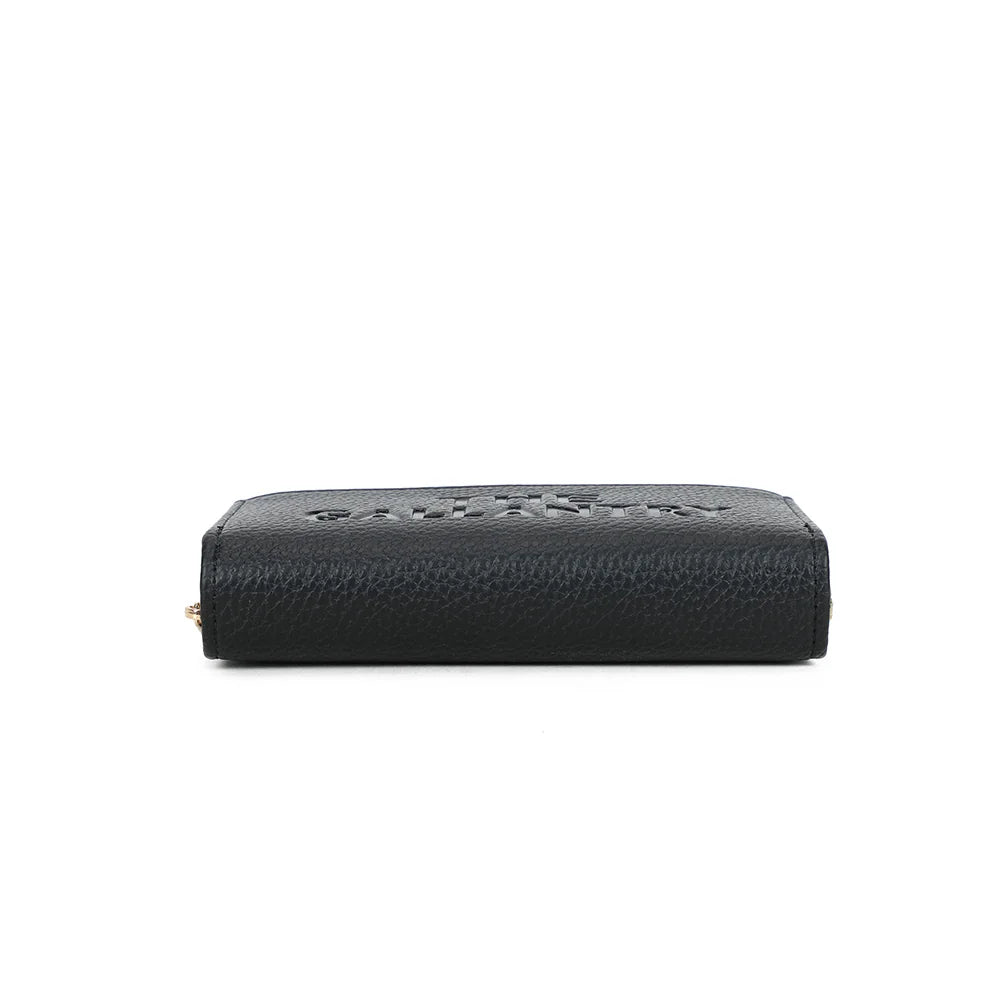 Dessous du portefeuille Le Précieux noir en simili cuir grainé, format fin et structuré – réf. SF-69052-1