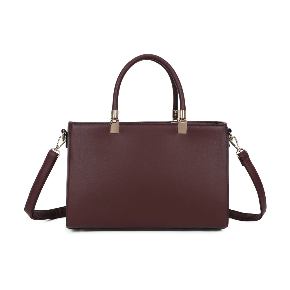 Dos du sac Le Quadrille bordeaux, avec son jeu de panneaux lisses et effet suédé – réf. A-9172