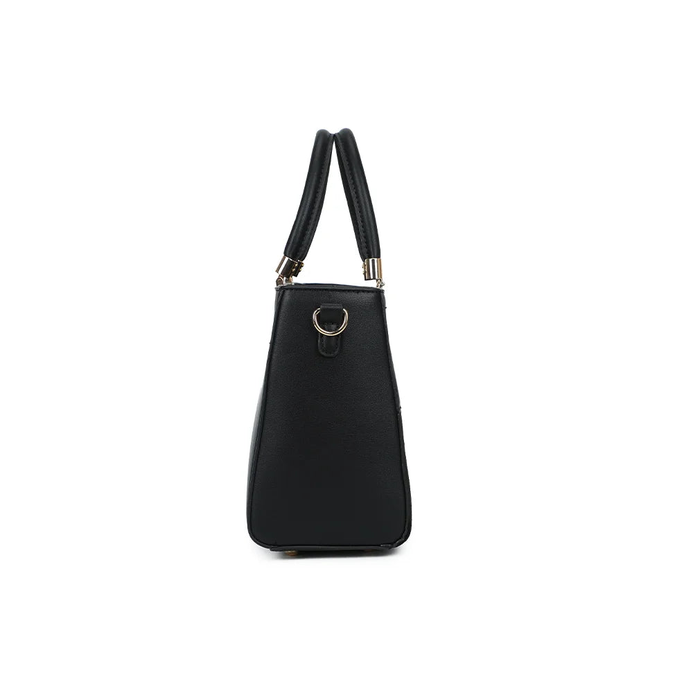 Profil du Quadrille noir : soufflet de 12 cm et anneau doré pour attacher la bandoulière – réf. A-9172