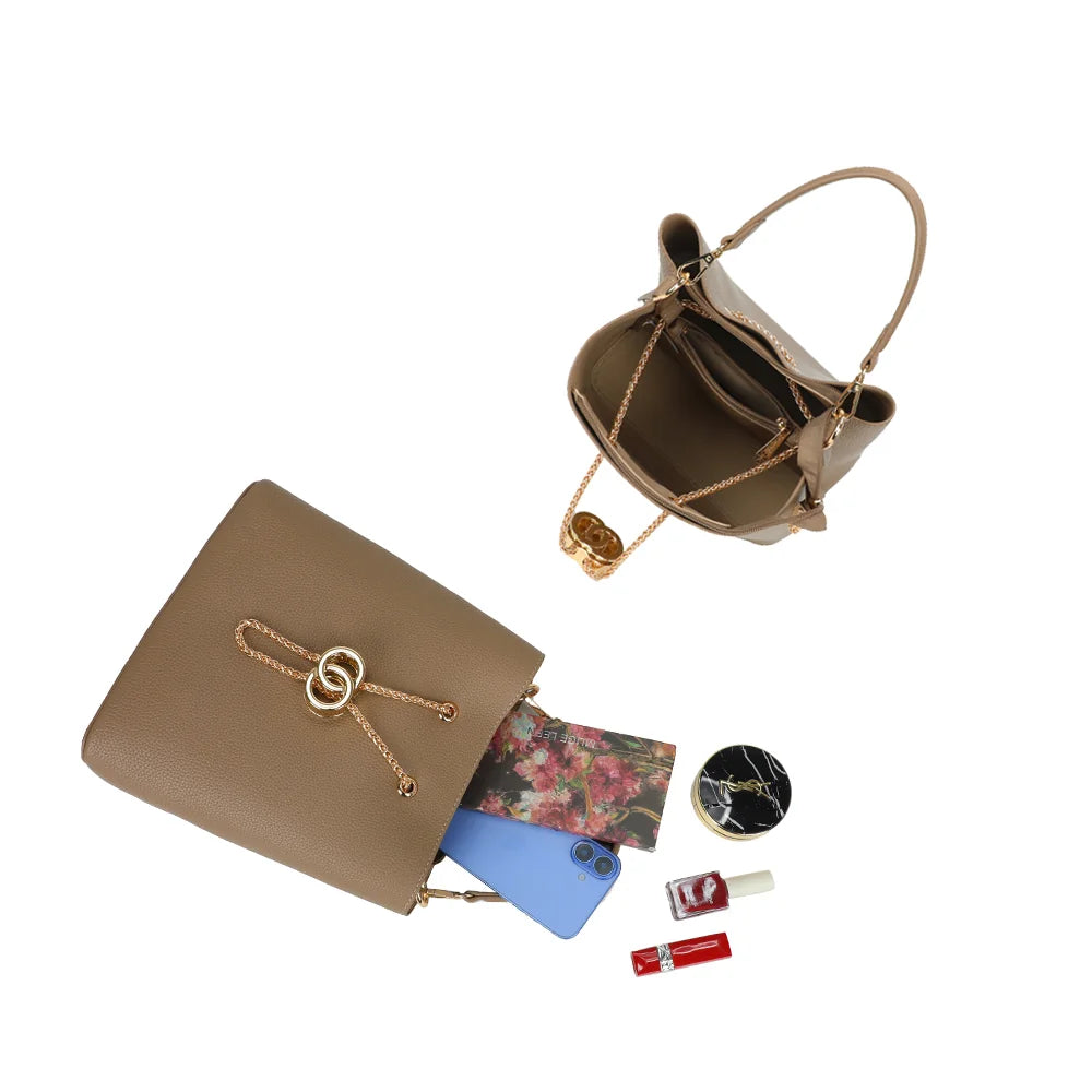 Intérieur du Le Régent taupe foncé : compartiment spacieux et poches pour téléphone, clés et essentiels – réf. G-7505-1