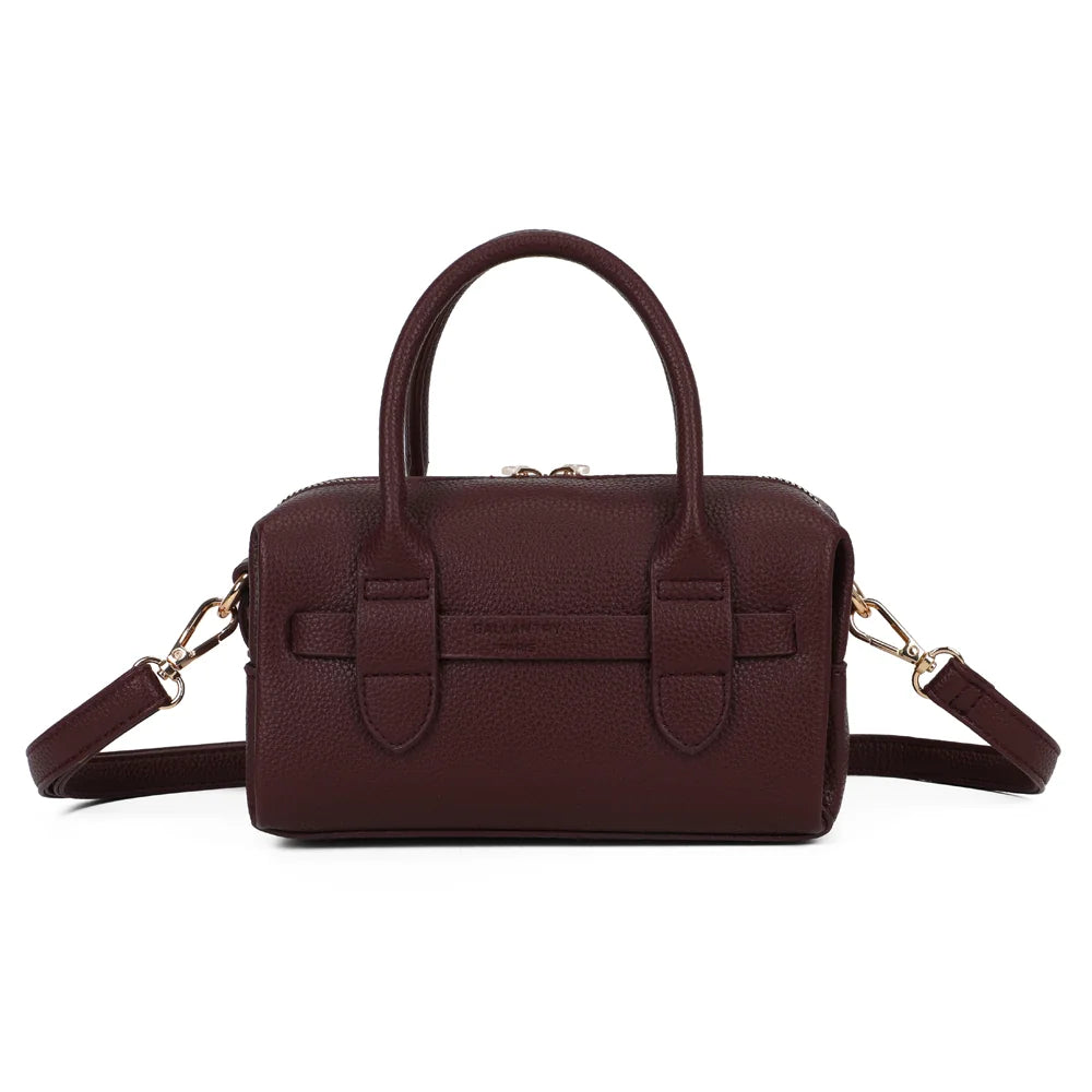 Dos du Le Soft Glam bordeaux, lignes arrondies et simili cuir grainé à l’aspect doux – réf. R-2064-1