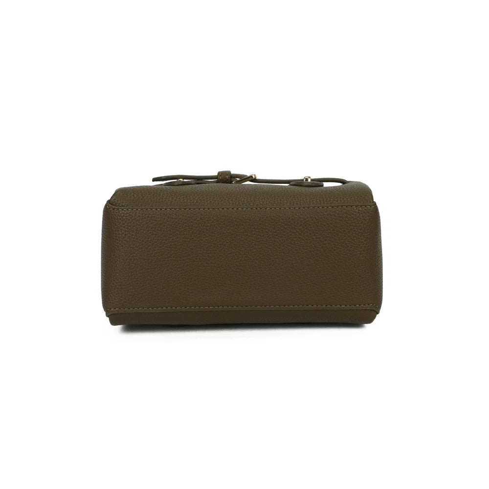 Dessous du Le Soft Glam vert foncé, forme compacte et structurée de 22 × 10 cm – réf. R-2064-1