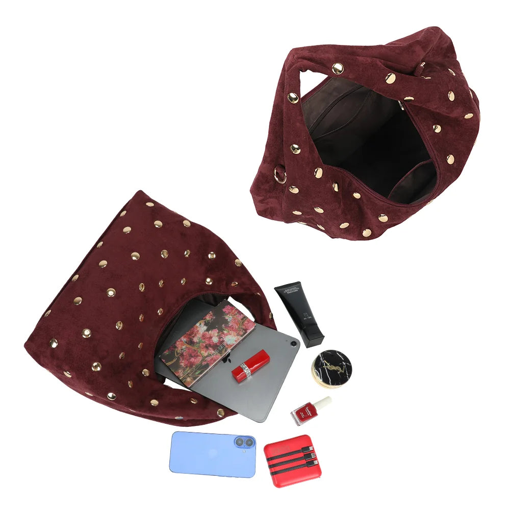 Intérieur du Le Sologne bordeaux : compartiment zippé spacieux avec rangements pour les essentiels – réf. R-2067