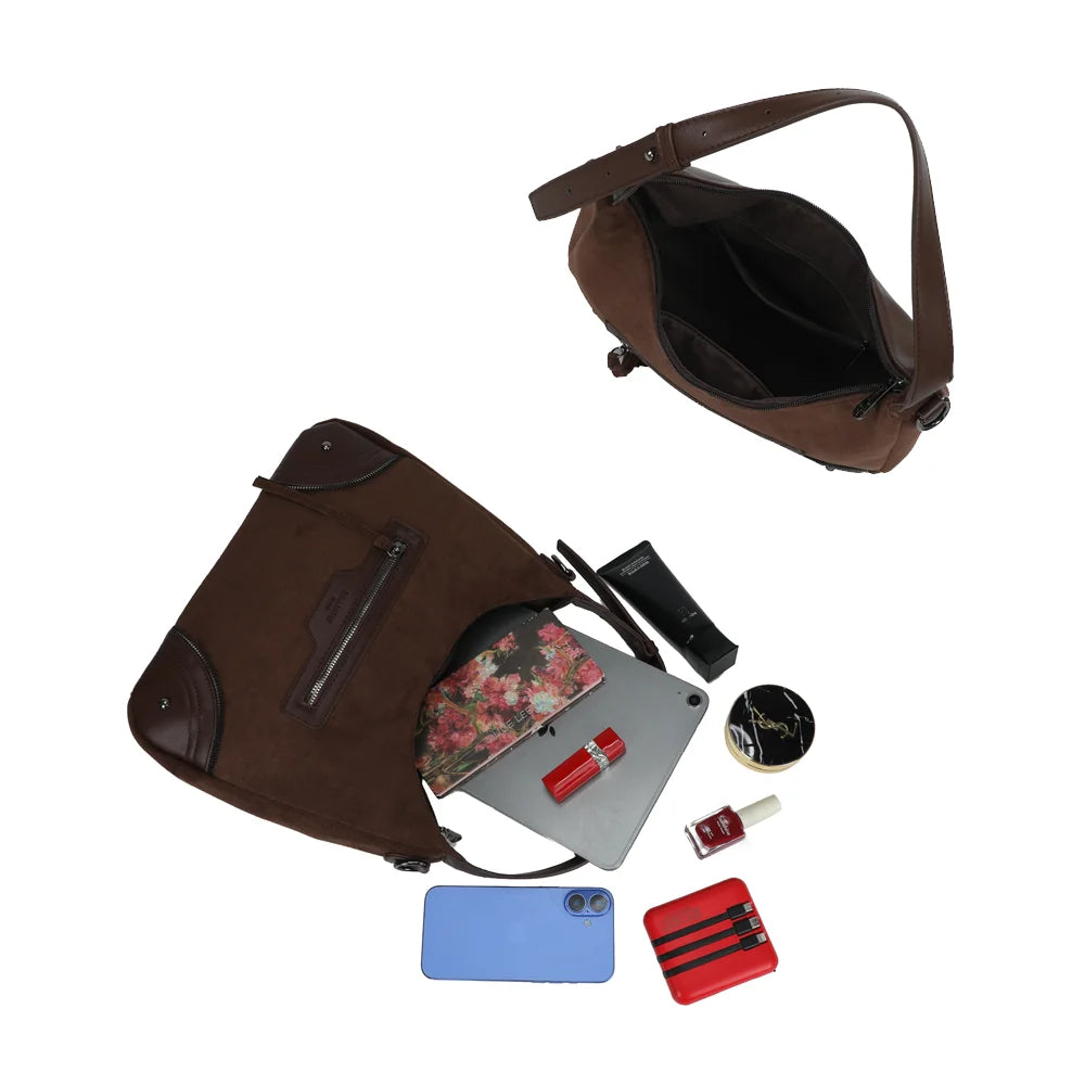 Intérieur zippé du Songe café : plusieurs poches, place pour une tablette, un téléphone et la trousse – réf. Z-83095