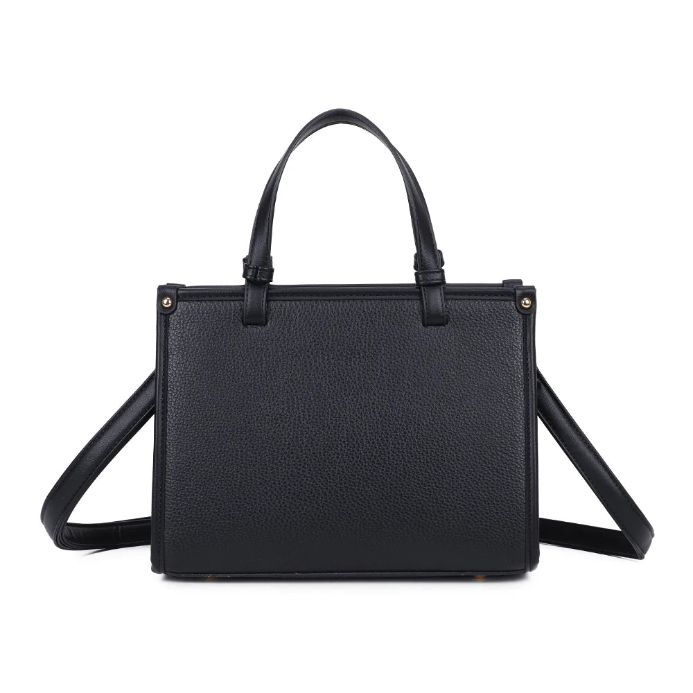 Dos du sac Le Soranio noir, simili cuir grainé et renforts arrondis aux angles inférieurs – réf. R-2082