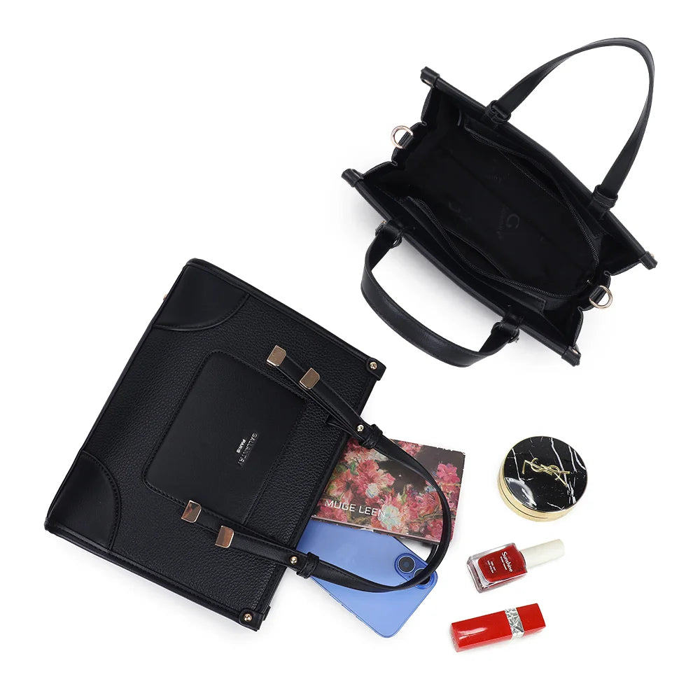 Intérieur doublé du Le Soranio noir avec plusieurs rangements, dont une poche zippée – réf. R-2082