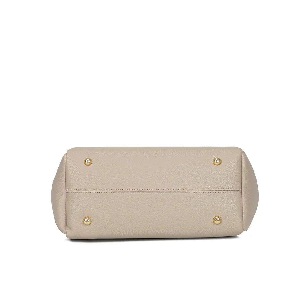 Dessous du Le Soren beige posé sur ses pieds métalliques dorés qui protègent la base – réf. DG-5823-1