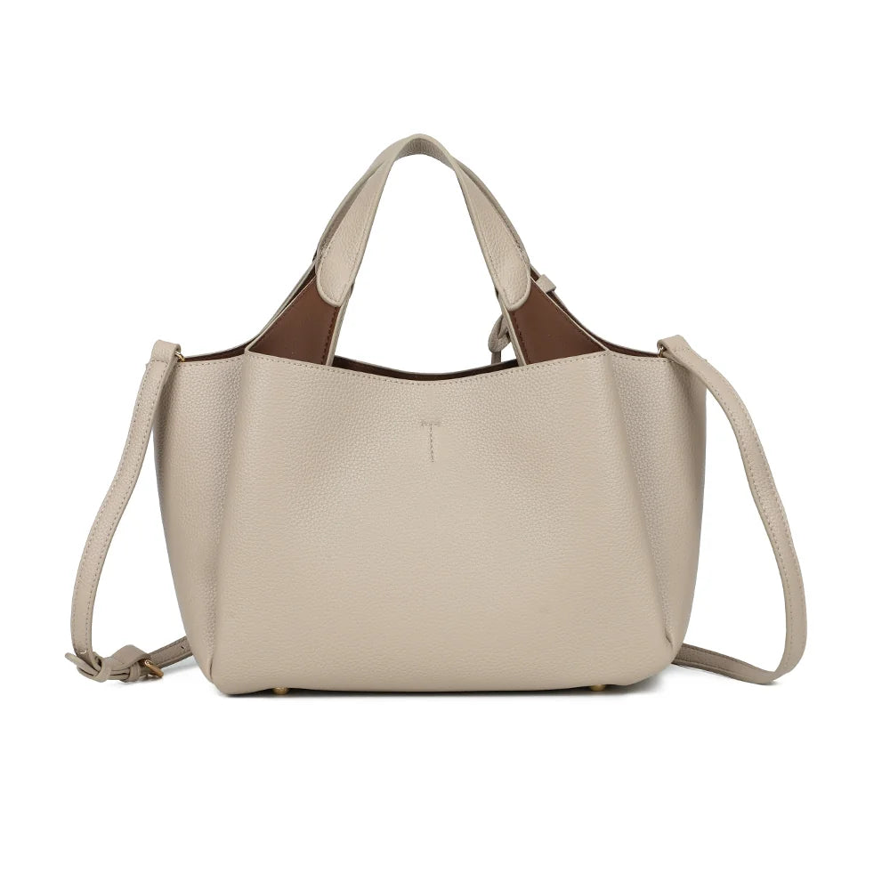 Dos du Le Soren beige : simili cuir grainé uni aux lignes épurées et minimalistes – réf. DG-5823-1
