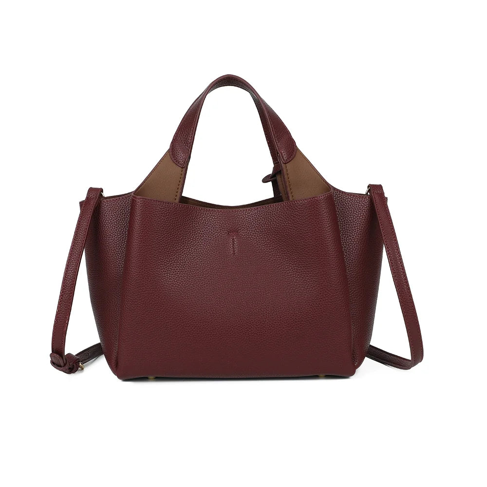 Dos du Le Soren bordeaux : simili cuir grainé uni aux lignes épurées et minimalistes – réf. DG-5823-1
