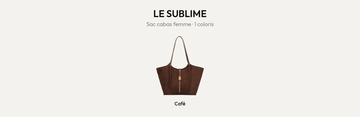 Sac cabas femme Le Sublime en suédine, coloris Coffee – Gallantry Paris – réf. M-9450