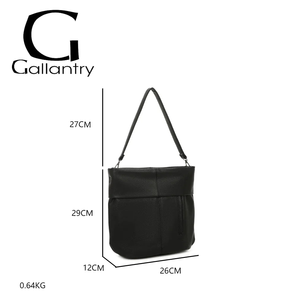 Dimensions du Tote Chic noir : 26 × 12 × 29 cm, anse de 27 cm, poids 0,64 kg – réf. KJ-62035
