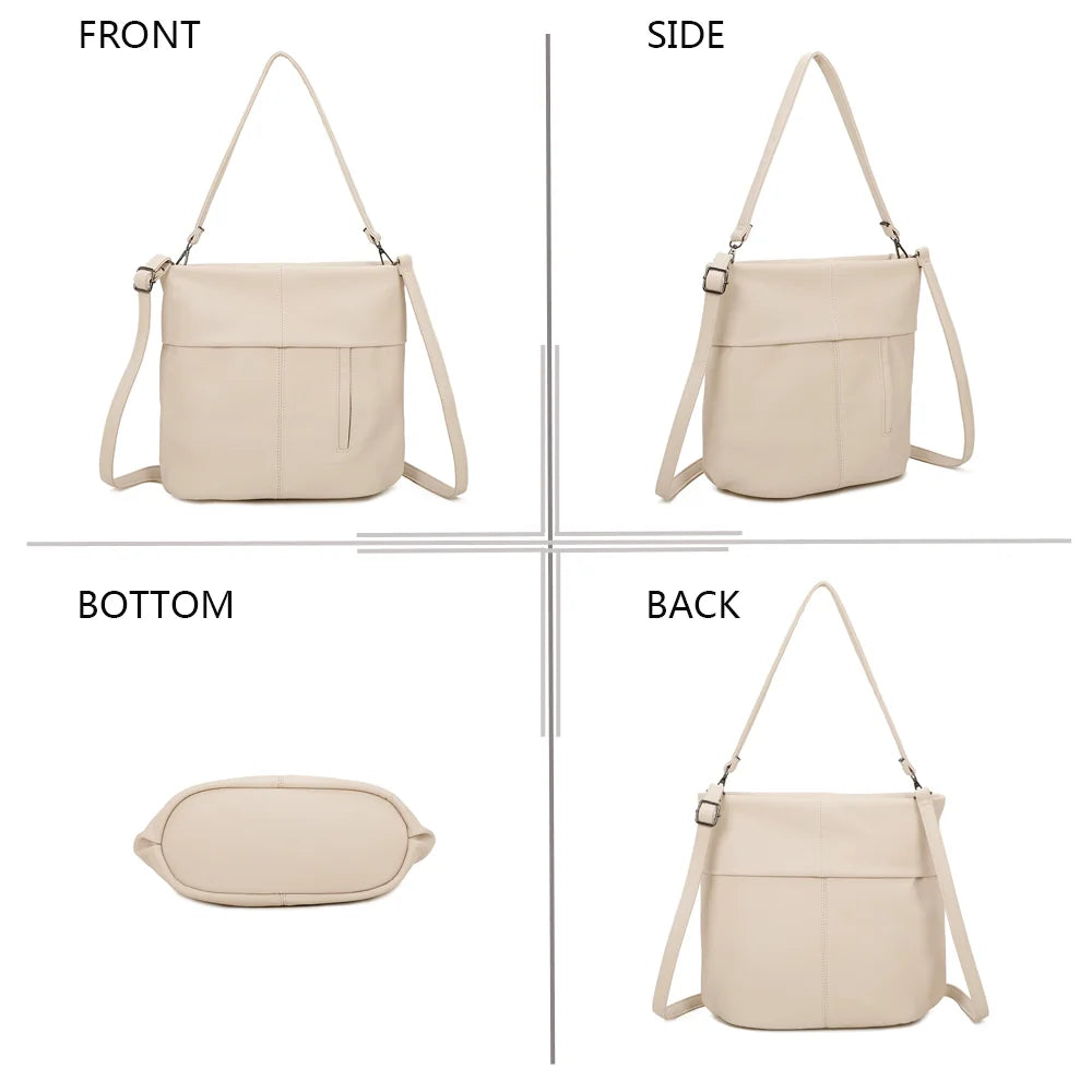 Le Tote Chic or sous tous les angles : face, profil, dessous et dos du sac – réf. KJ-62035