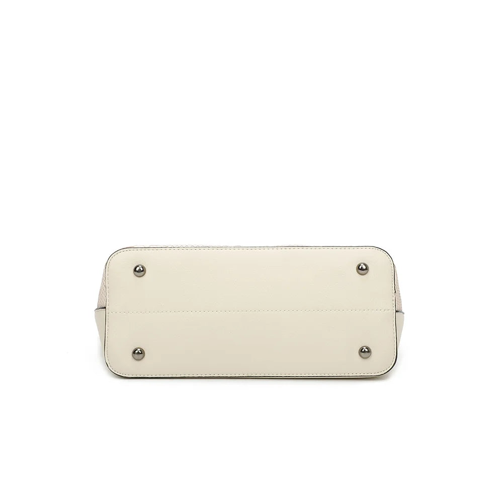 Fond du sac Le Valmire beige, prolongé par l’empiècement effet reptile – réf. M-9329-26
