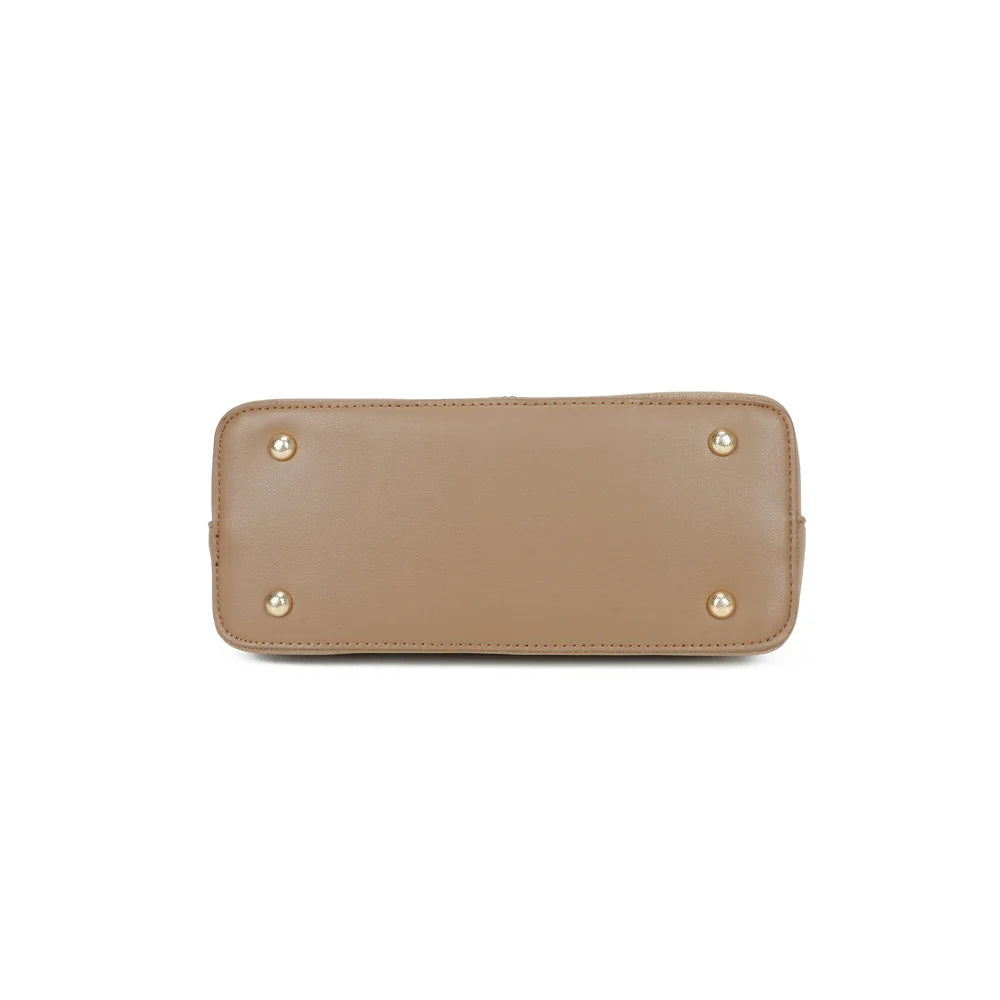 Dessous du sac Le Valmont taupe foncé, base plate qui lui permet de tenir droit – réf. A-9177