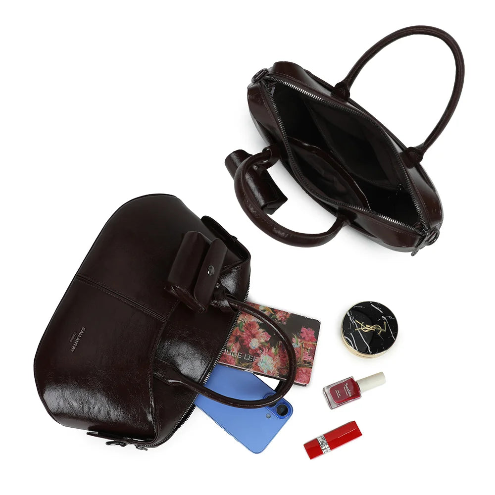 Intérieur doublé du Le Vellino café, ouverture zippée et poches pour ranger les petits essentiels – réf. LS-76001