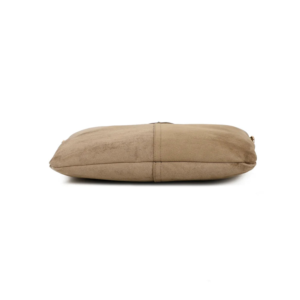 Dessous du Vertical Élancé taupe foncé, base fine en suédine synthétique – réf. R-2017