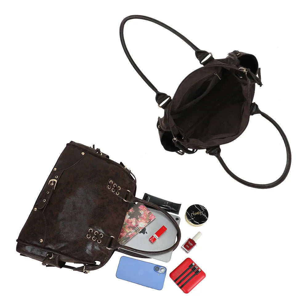 Intérieur du Vespera café : grand compartiment et poche zippée, tablette et essentiels – réf. R-2084