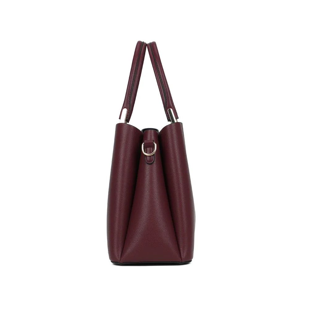 Profil du Le Zelya bordeaux : 13 cm de profondeur et anneau latéral pour la bandoulière – réf. DQ-8735