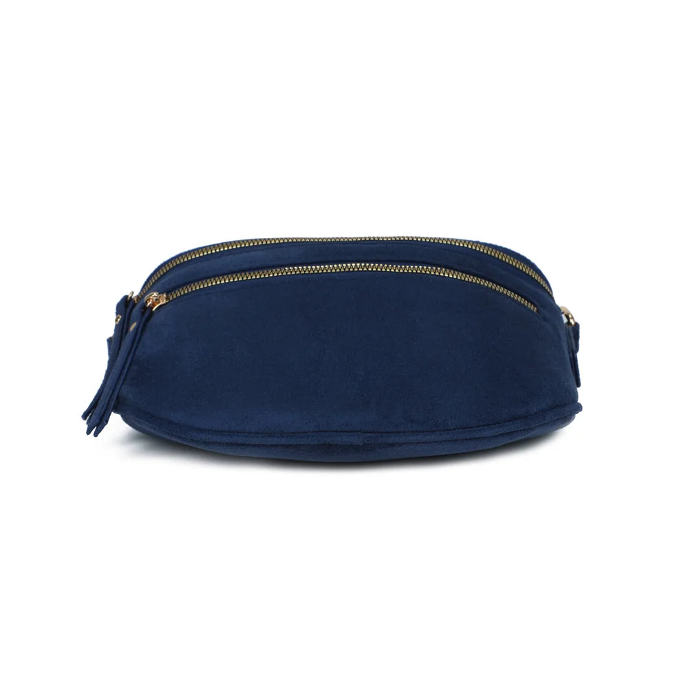 Dessous du Léna Suédine bleu foncé : base arrondie en demi-lune, en suédine synthétique vegan – réf. Z-83051-9