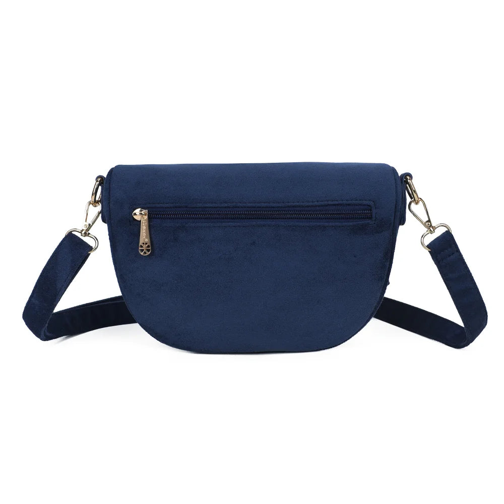 Dos du sac banane Léna Suédine bleu foncé, surface en suédine synthétique unie et douce – réf. Z-83051-9