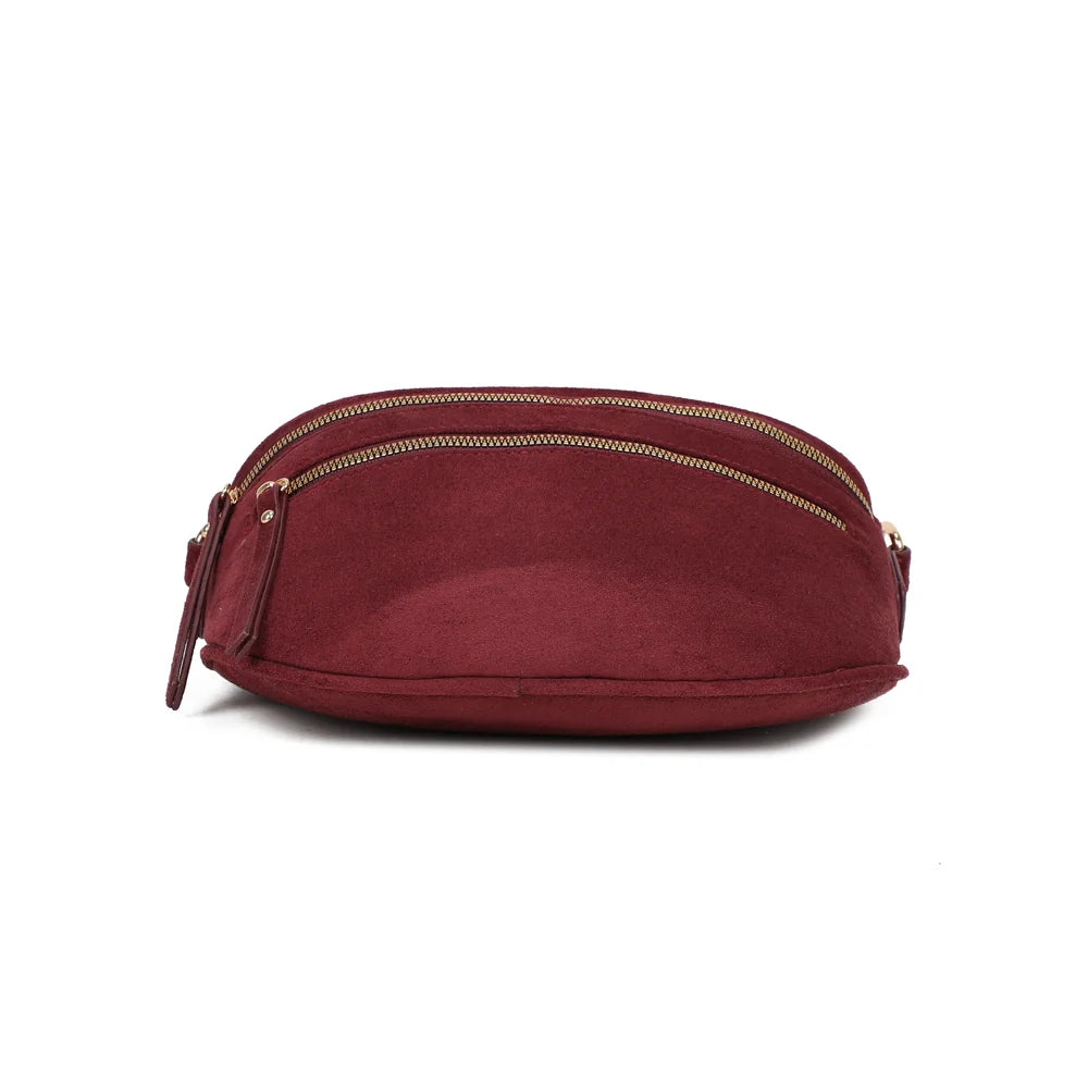 Dessous du Léna Suédine bordeaux : base arrondie en demi-lune, en suédine synthétique vegan – réf. Z-83051-9