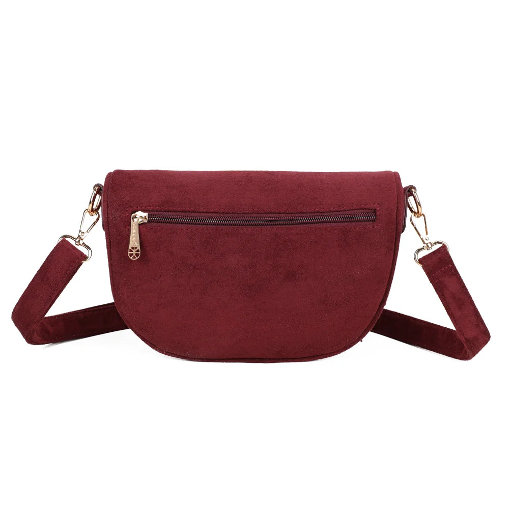 Dos du sac banane Léna Suédine bordeaux, surface en suédine synthétique unie et douce – réf. Z-83051-9