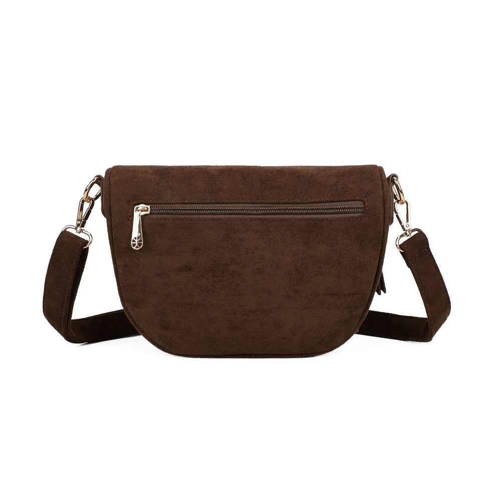 Dos du sac banane Léna Suédine café, surface en suédine synthétique unie et douce – réf. Z-83051-9