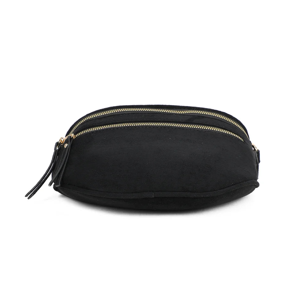 Dessous du Léna Suédine noir : base arrondie en demi-lune, en suédine synthétique vegan – réf. Z-83051-9