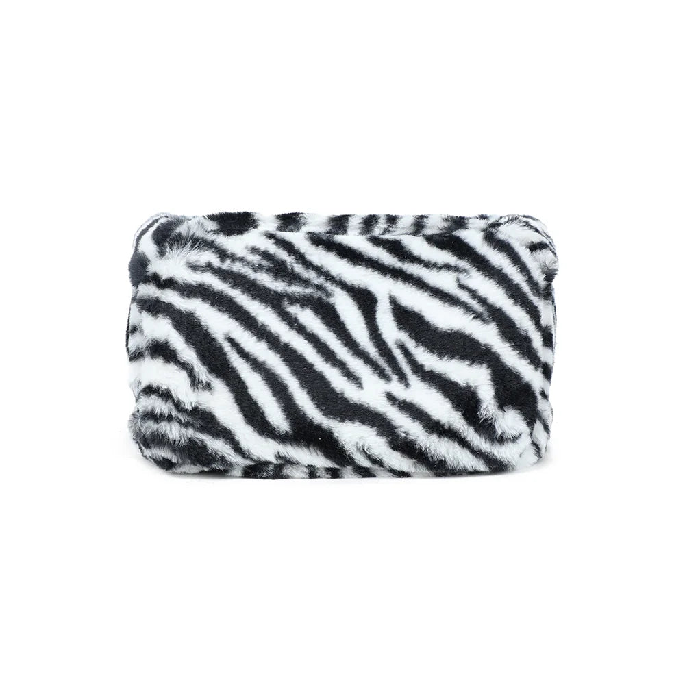 Vue du dessous du cabas Léona Douceur zebre, 28 cm de long sur 16 cm de profondeur