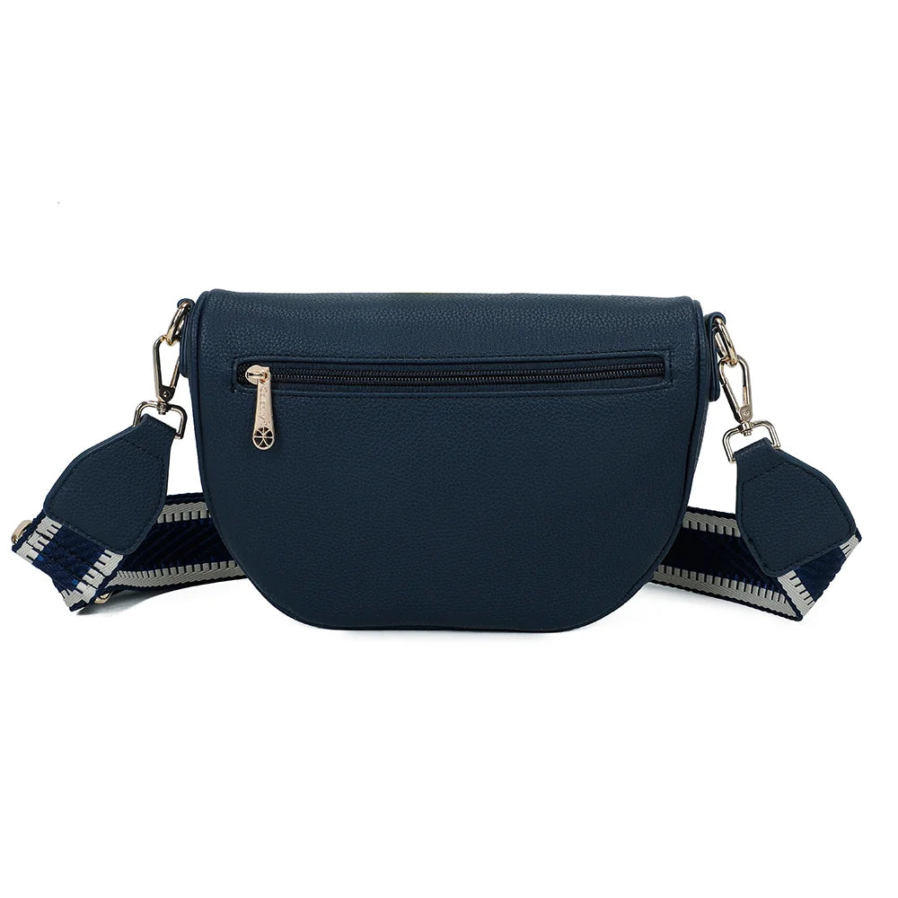 Dos du Léonie bleu foncé avec sa poche zippée arrière pour garder l’essentiel à portée de main – réf. Z-83051-8