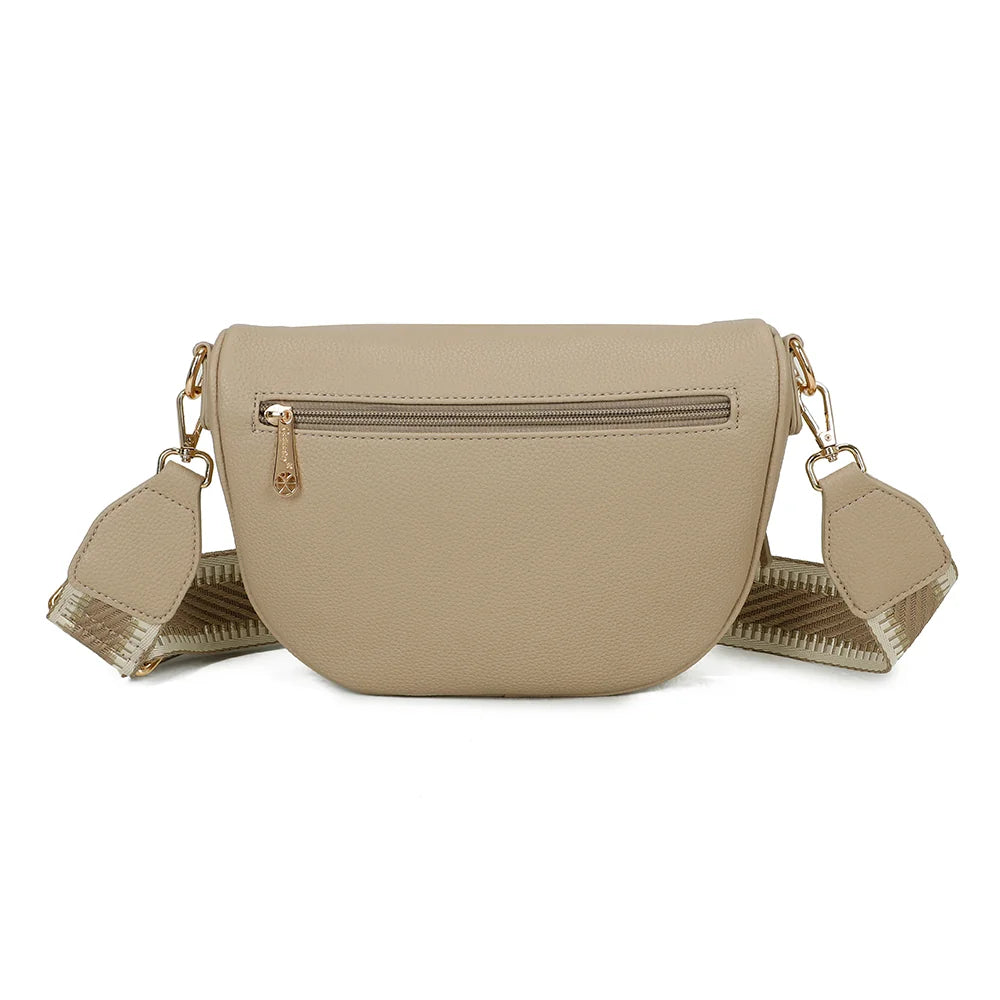 Dos du Léonie taupe avec sa poche zippée arrière pour garder l’essentiel à portée de main – réf. Z-83051-8