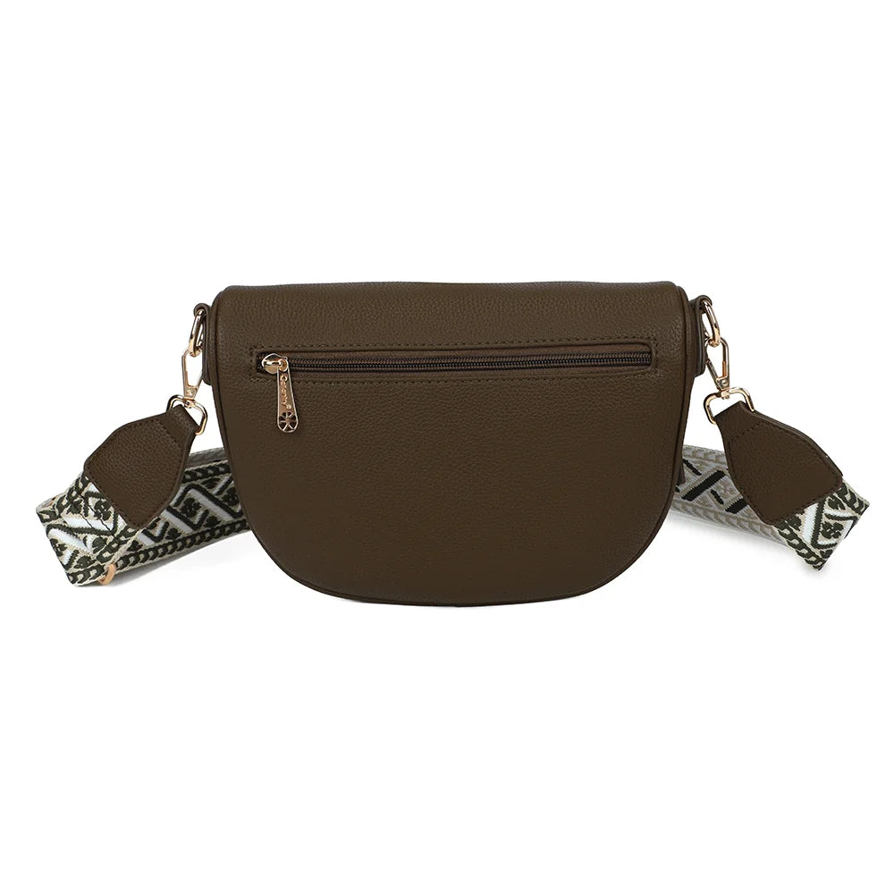Dos du Léonie vert foncé avec sa poche zippée arrière pour garder l’essentiel à portée de main – réf. Z-83051-8