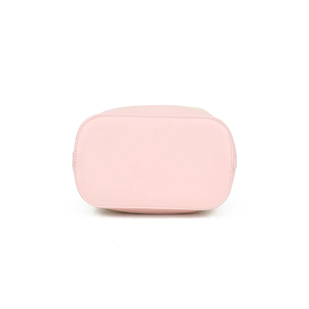 Dessous du Lila Bucket rose : base renforcée pour une meilleure tenue du sac – réf. KJ-62050-2